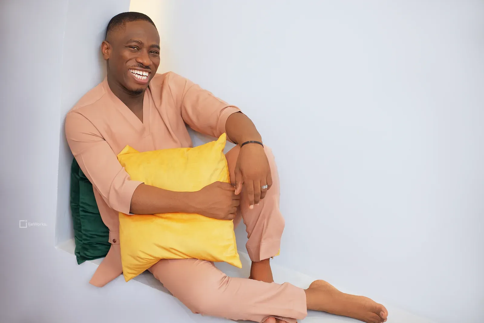 David Nkennor photographed in the studio.