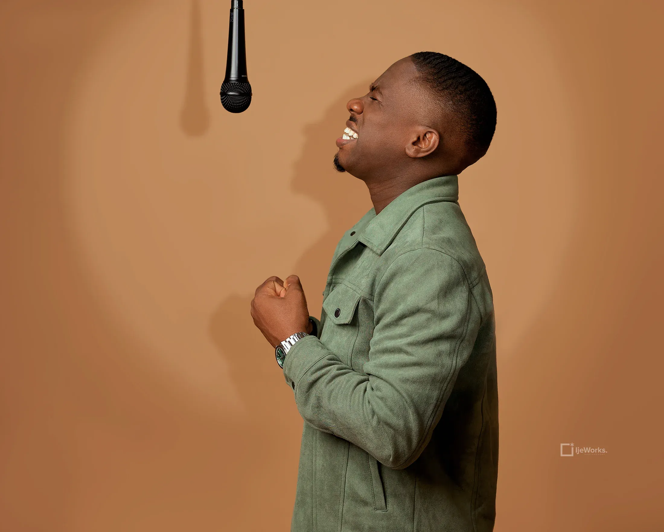 David Nkennor photographed in the studio.